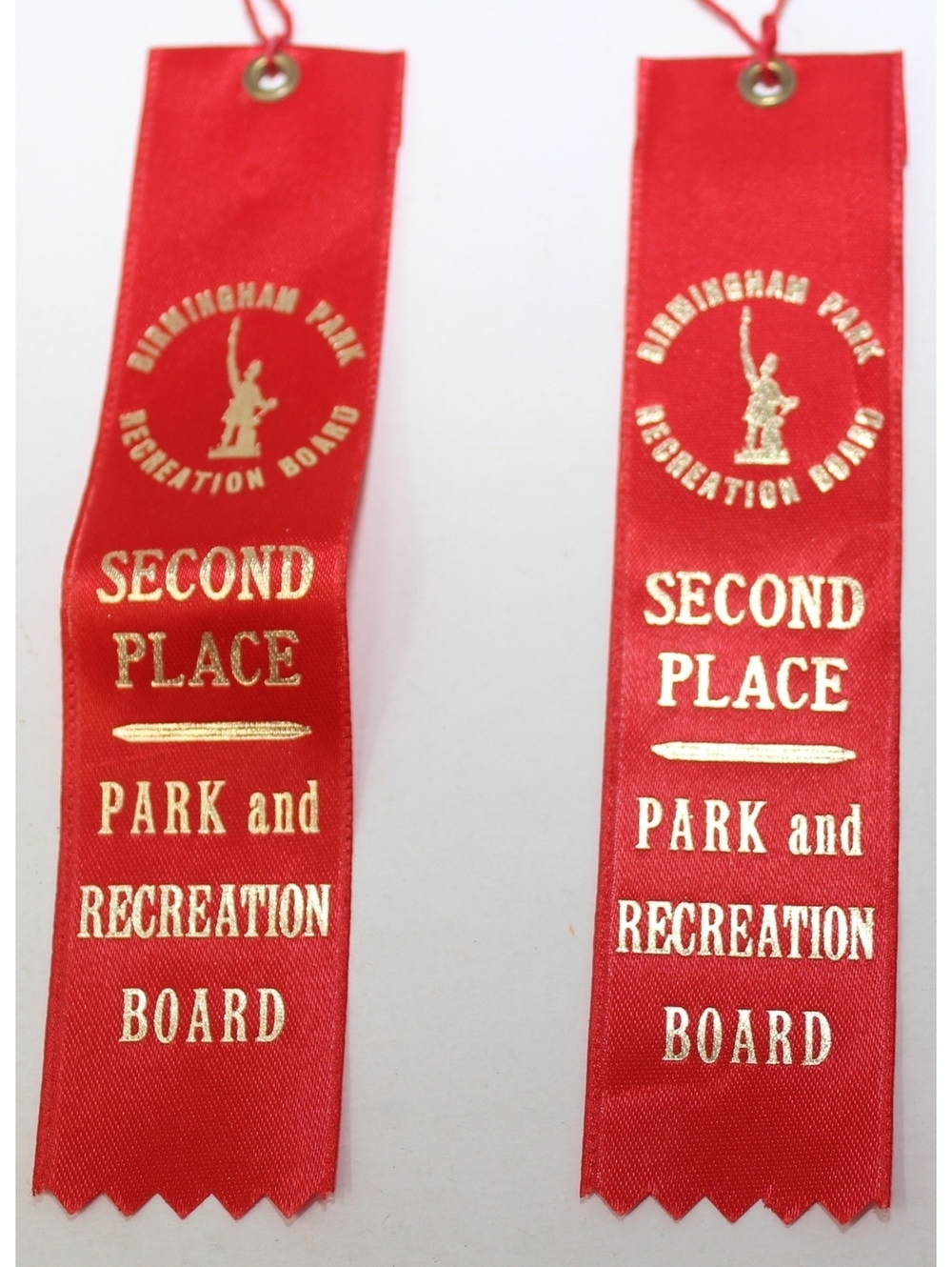 2 Award Ribbons 2nd Place Birmingham Alabama Parks & Recreation Doll Show 1967